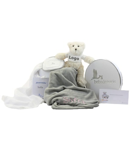 Canastilla Set de Huellas Manta Body y Oso de Peluche