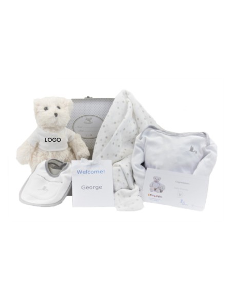 Canastilla Set de Huellas Manta Body y Oso de Peluche