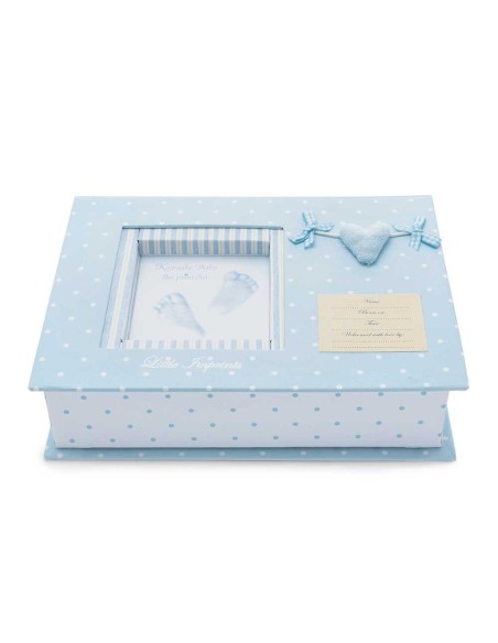 Set Huellas Bebé Corazón Box Azul